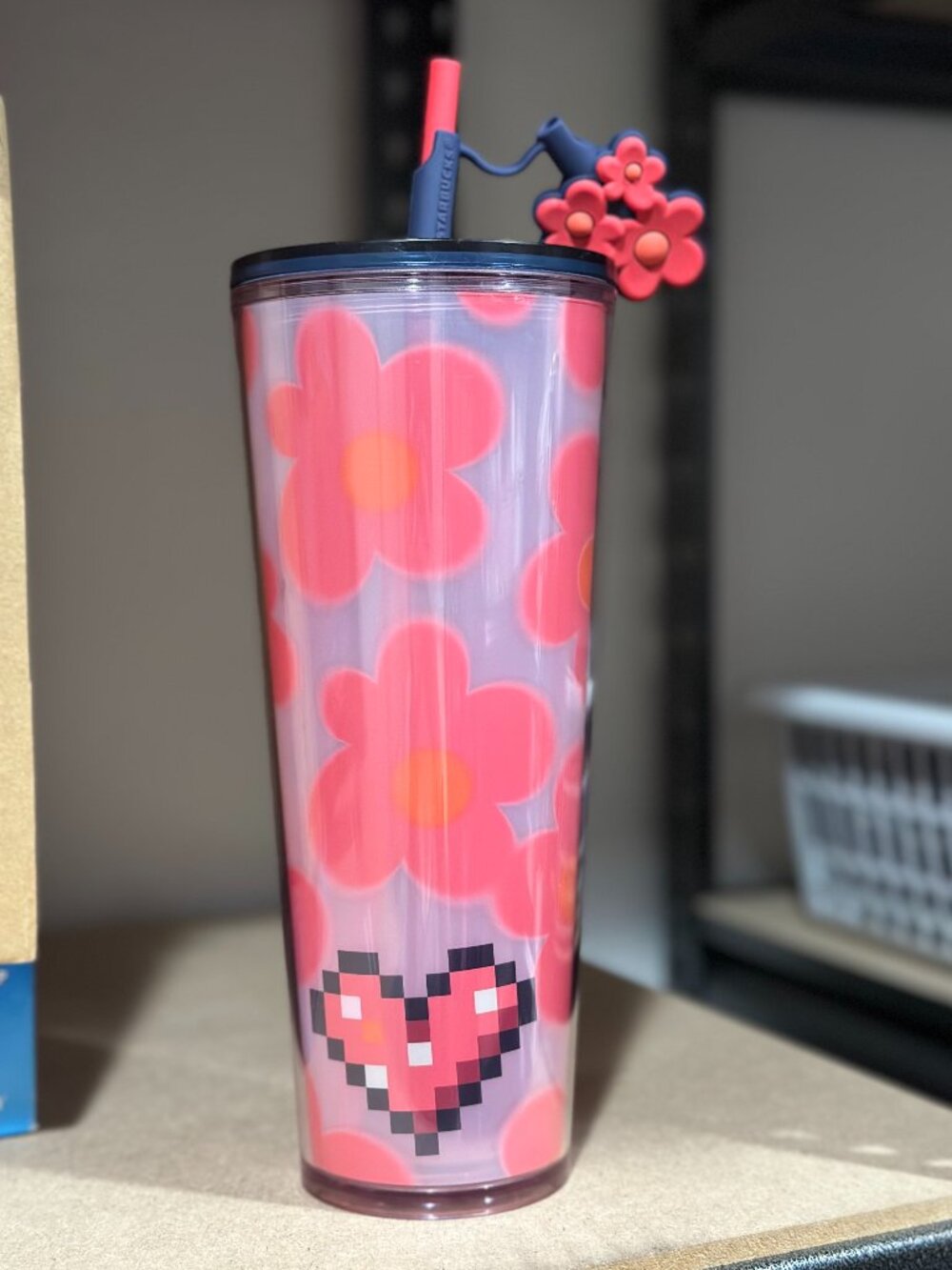 Starbucks Valentine’s Day Pixel Heart Tumbler - 24 oz – Retired 2025 NWOT